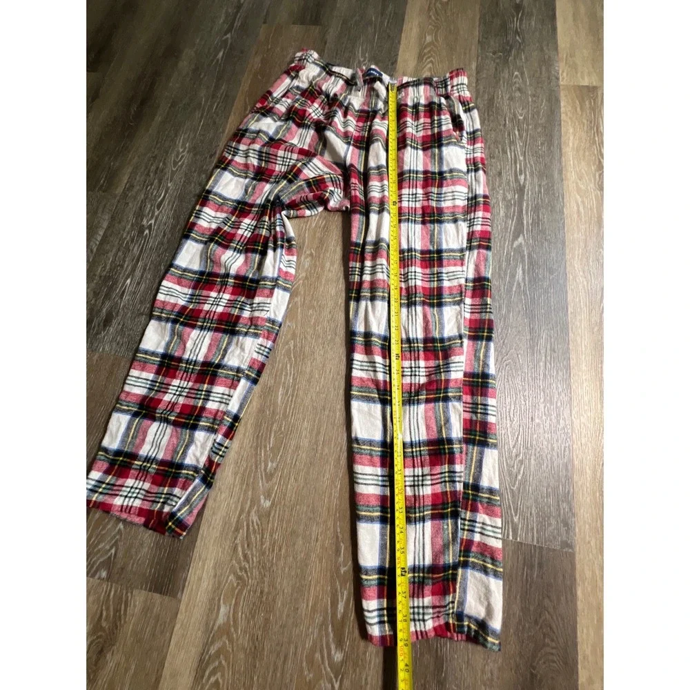 Old Navy Pajama Pants Mens Large Red White‎ Blue Plaid Drawstring Lounge Pockets